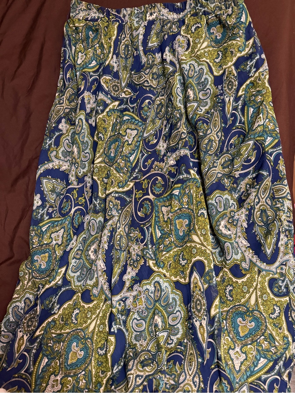Women’s Blue Paisley Maxi Skirt